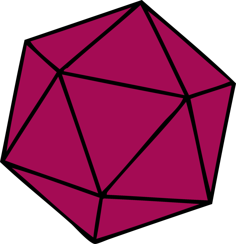 Pin 20 Sided Dice Clip Art - Icosaedro Regular (772x800)
