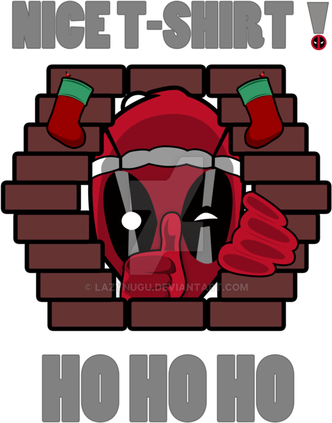 Deadpool Nice T-shirt Ho Ho Ho By Lazynugu - Graphic Design (774x1032)