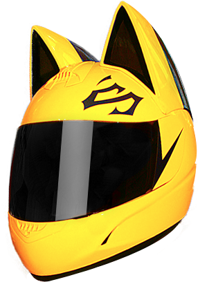 Selty Sturluson's Helmet Only $ 590 Black And Yellow - Bike Helmet With Cat Ears (400x450)