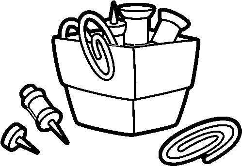 Paper Clip Holder Coloring Page - Coloring Pages Of Paper Clip (600x470)