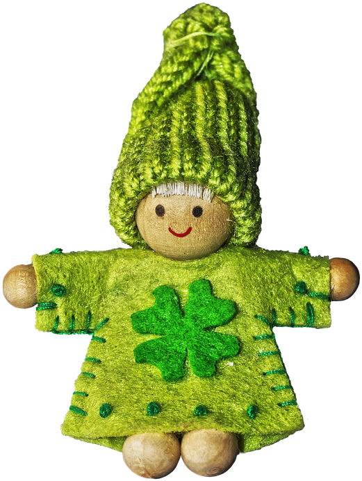 Imp, Figure, Luck, Four Leaf Clover, Luck Imp, Fabric - Wight (559x720)