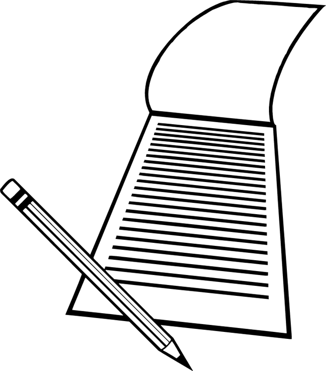 Paper And Pencil Game Paper And Pencil Game Black And - Pencil And Paper Clipart Black And White (658x750)