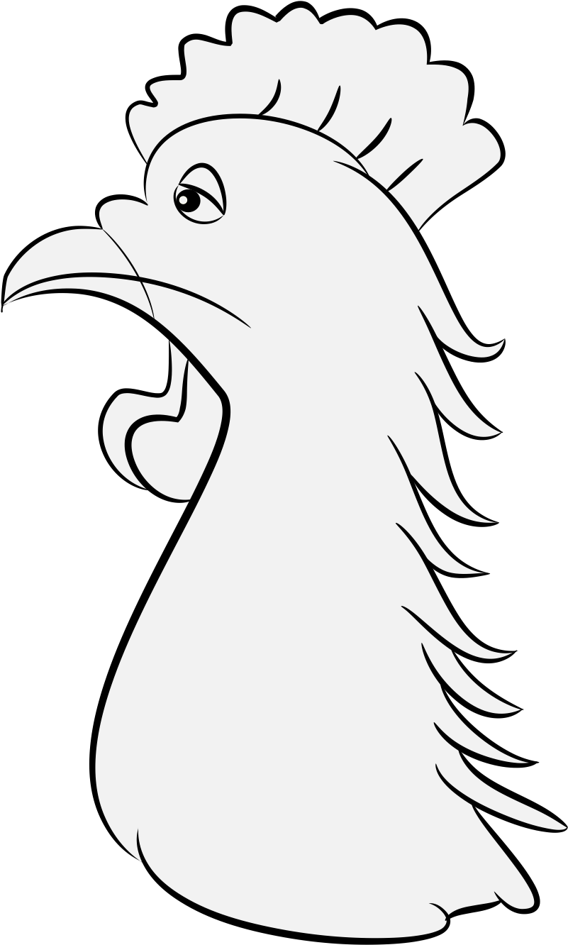Cock Head Couped - Rooster (806x1349)