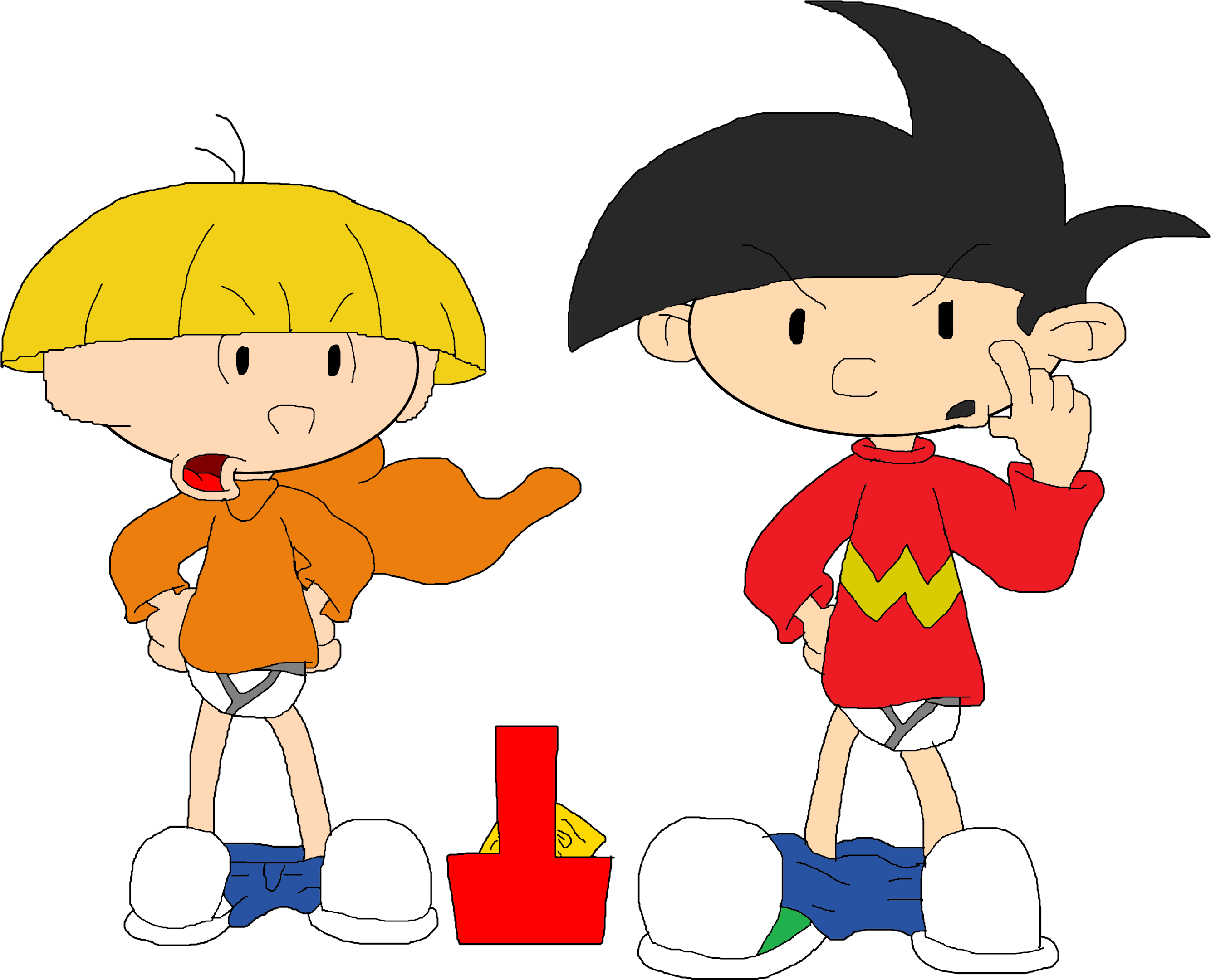 Shiftythedingoman Gift Art - Wally And Stanley Pants Down (2831x2278)