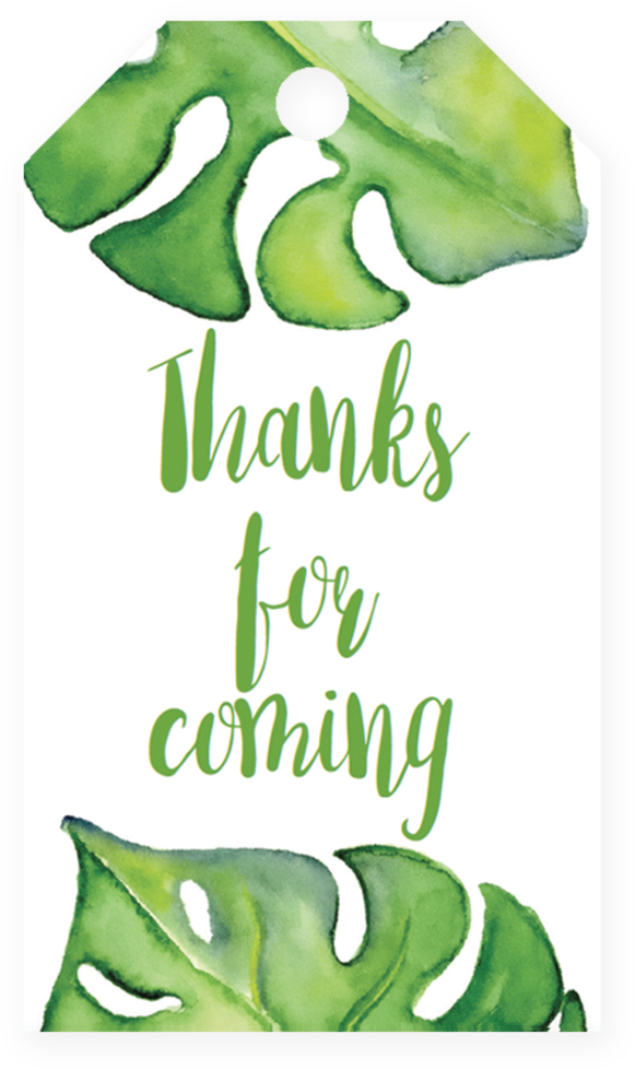 Printable Baby Shower Thank You Tags Printable Labels - Banana Leaf (819x1024)