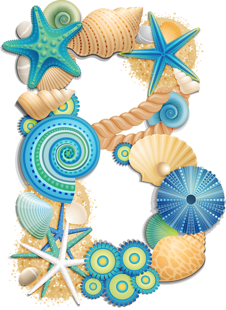 Seashell Alphabet, Blue By Яндекс - Seashell Alphabet (747x1024)