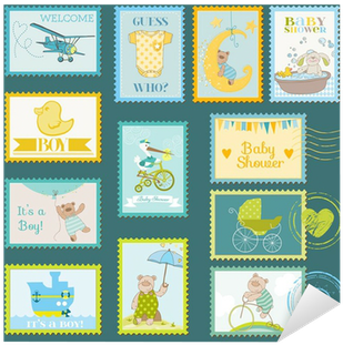 Vinilo Pixerstick Baby Shower O Llegada Sellos - Postage Stamp (400x400)