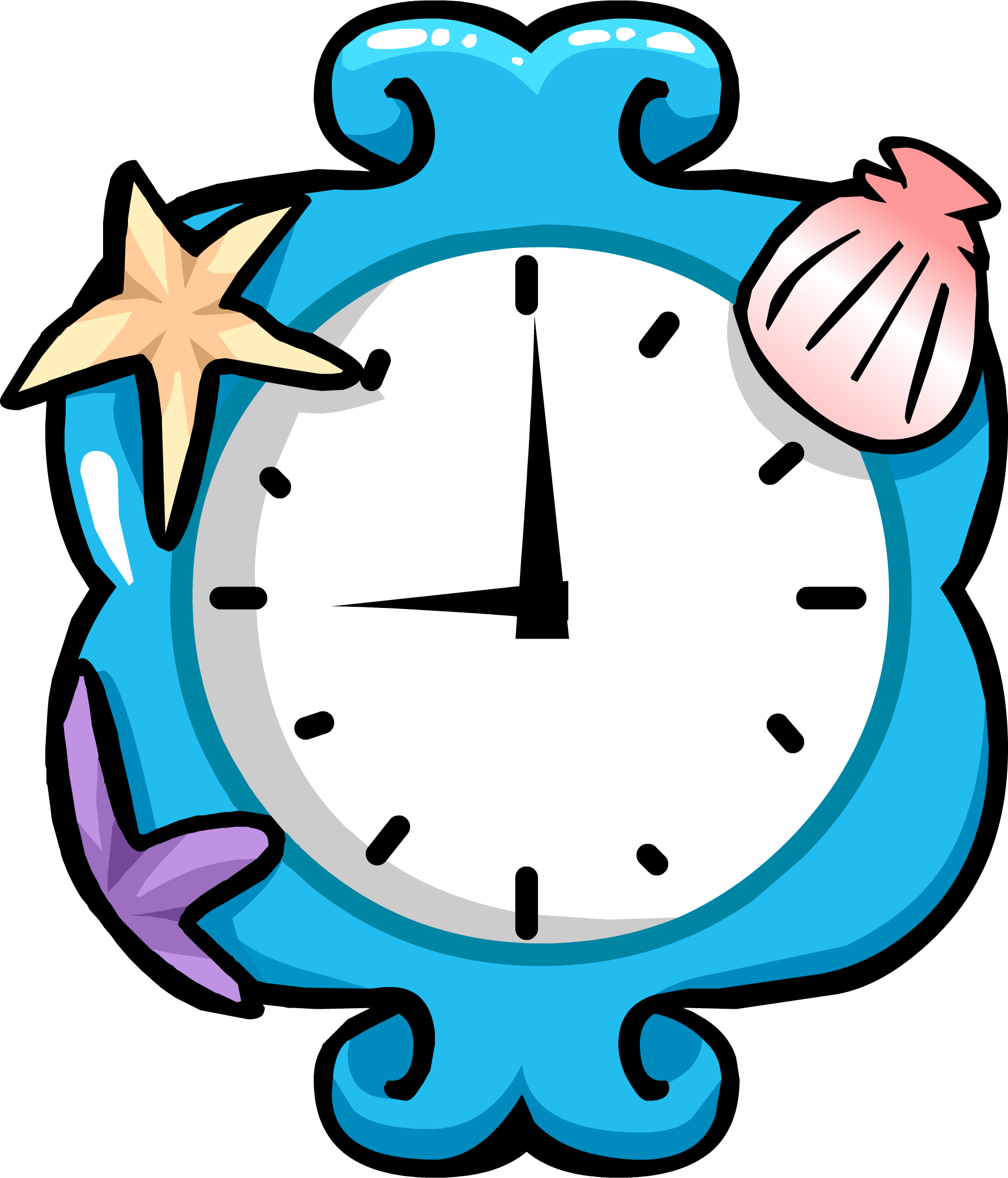 Mermaid Clock - Club Penguin Mermaid Furniture (1780x2081)