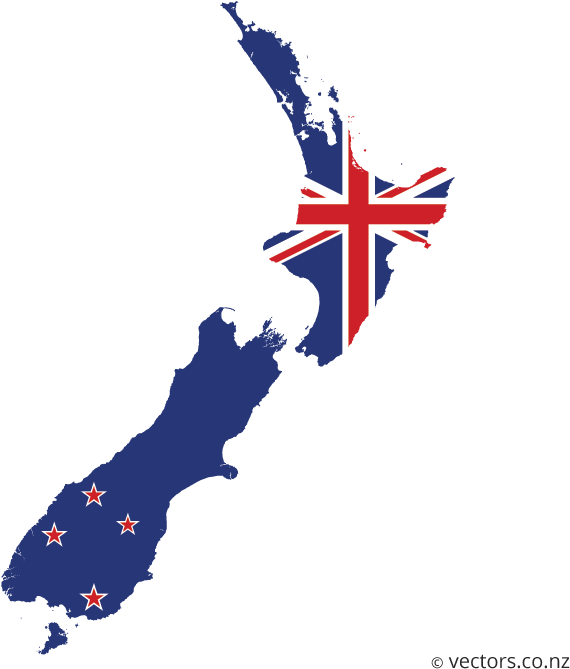 Flag Vector Map Of New Zealand - Map Of New Zealand (700x700)