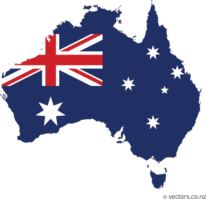 Flag Vector Map Of Australia - Australia Map Flag (700x700)