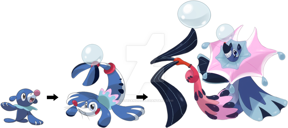 Popplio's Evolutions By Estefanoida - Pokmon Sun Games Nintendo 3ds Video Game (1280x601)