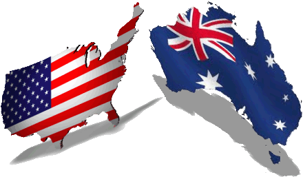 Australian And Us Flag Maps - United States Vs Australia (450x285)