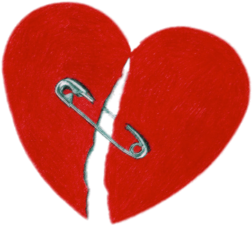 Broken Heart With Safety Pin - Fix A Broken Heart (509x337)