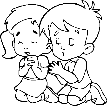 Praying Children Coloring Page Coloringcrewcom - Kids Praying Coloring Page (600x470)