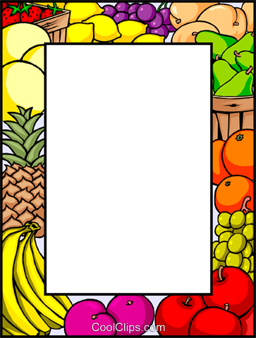 Free Fruit Border Clip Art - Fruit Borders Clip Art (363x480)