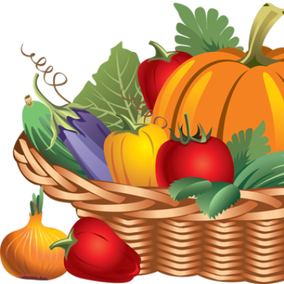 Basket Of Fruits And Vegetables Drawing (400x400)
