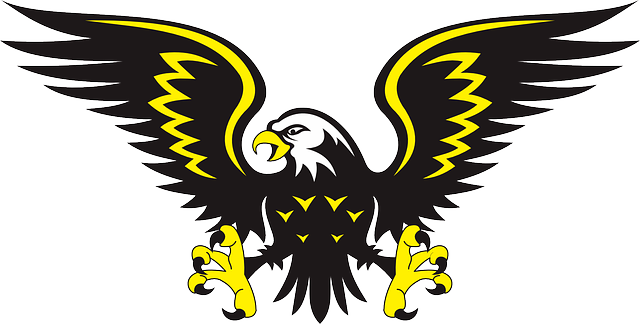 Flying Eagle, Bird, Animal, Angry, Flying - Arts And Sports Club Logo (640x324)