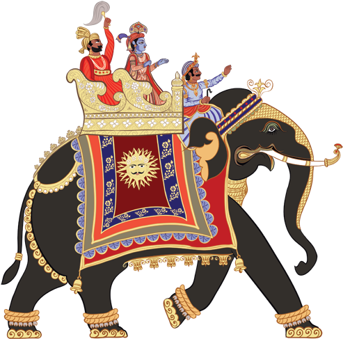 Restaurant Rama - Wallmonkeys Decorated Indian Elephant Peel And Stick (500x490)