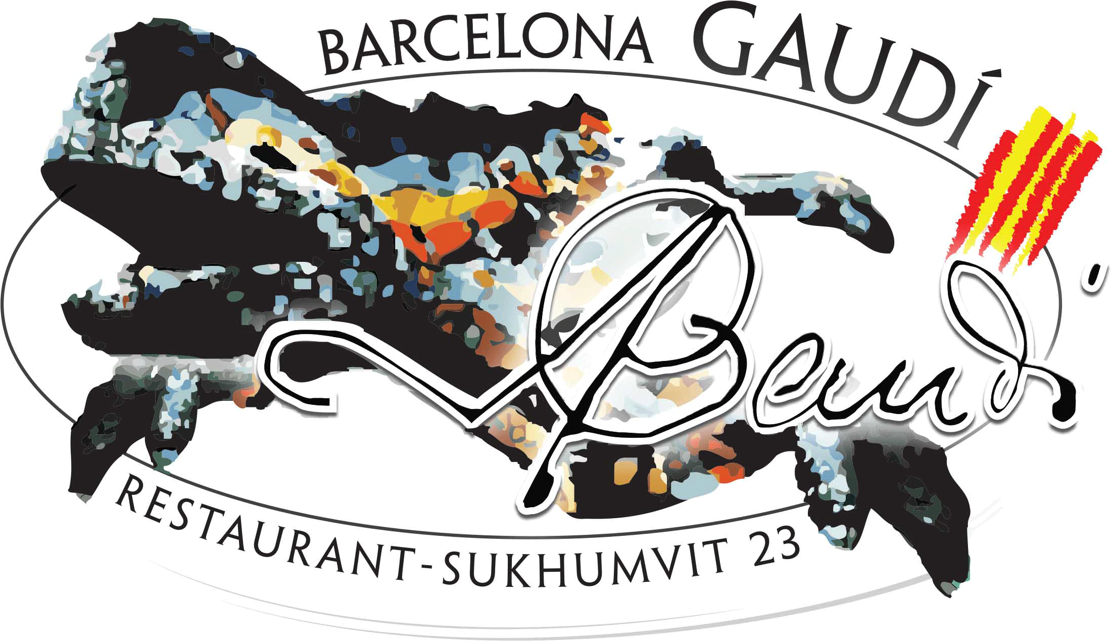 Barcelona Gaudí Restaurant - Cartoon (2344x1269)
