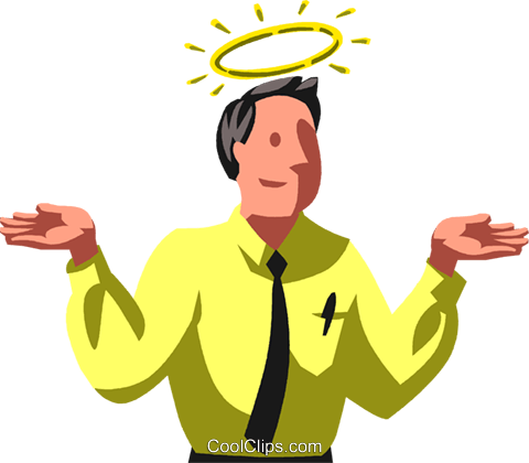 Halo Over A Businessman Royalty Free Vector Clip Art - Clip Art (480x420)