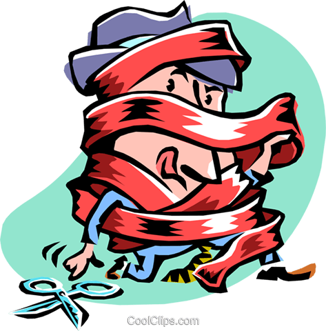 Cartoon Businessman/all Wrapped Up Royalty Free Vector - Cartoon Businessman/all Wrapped Up Royalty Free Vector (473x480)