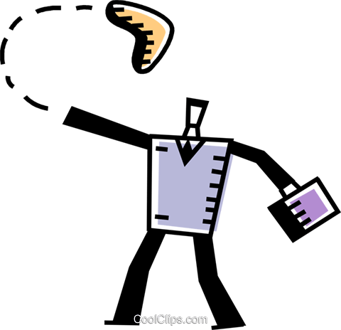 Businessman Throwing A Boomerang Royalty Free Vector - Businessman Throwing A Boomerang Royalty Free Vector (480x464)
