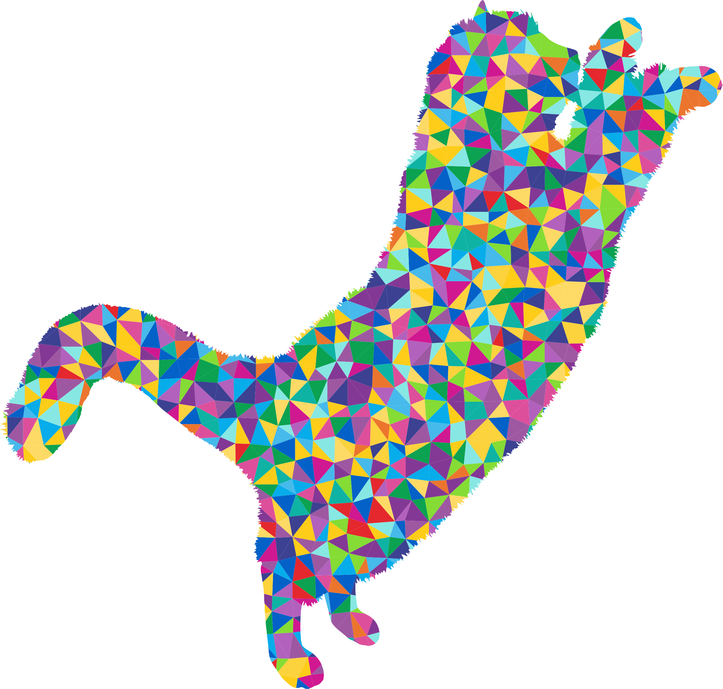 Poly Prismatic Fluffy Cat 2 Silhouette - Poly Prismatic Fluffy Cat 2 Silhouette (2299x2190)