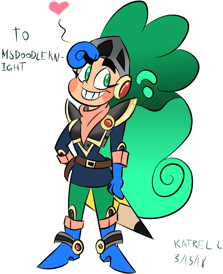 Doodle Knight By Bloodstainthecaninex - Cartoon (812x984)