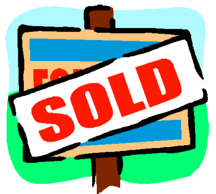 Best House For Sale Clip Art - Sold Sign House Cartoon (400x372)