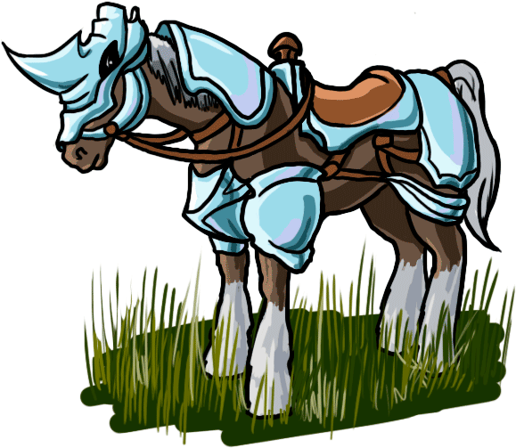 How To Draw An Armored Horse - Illustration (600x600)