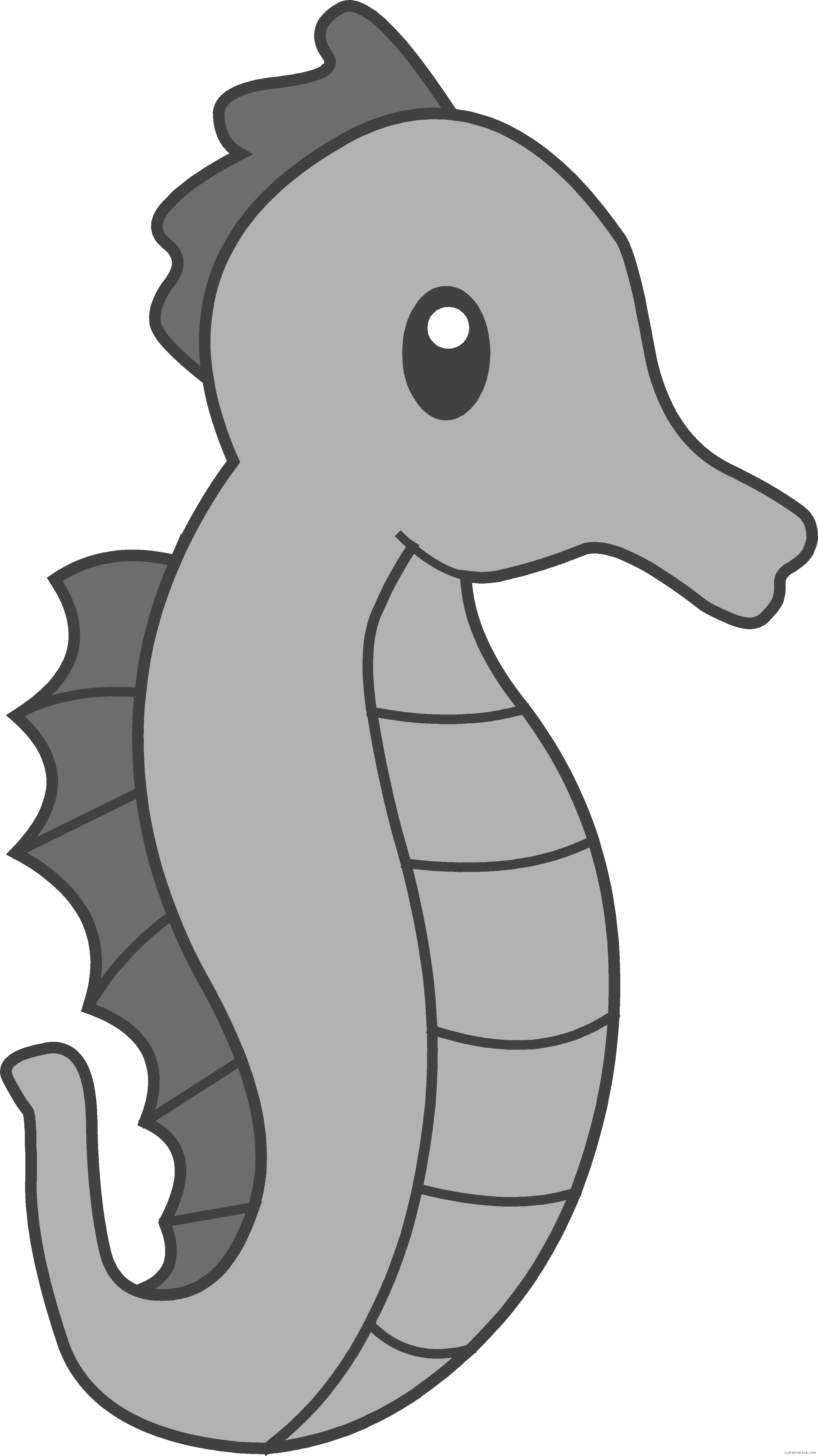 Seahorse Animal Free Black White Clipart Images Clipartblack - Seahorse Clipart (3260x5801)