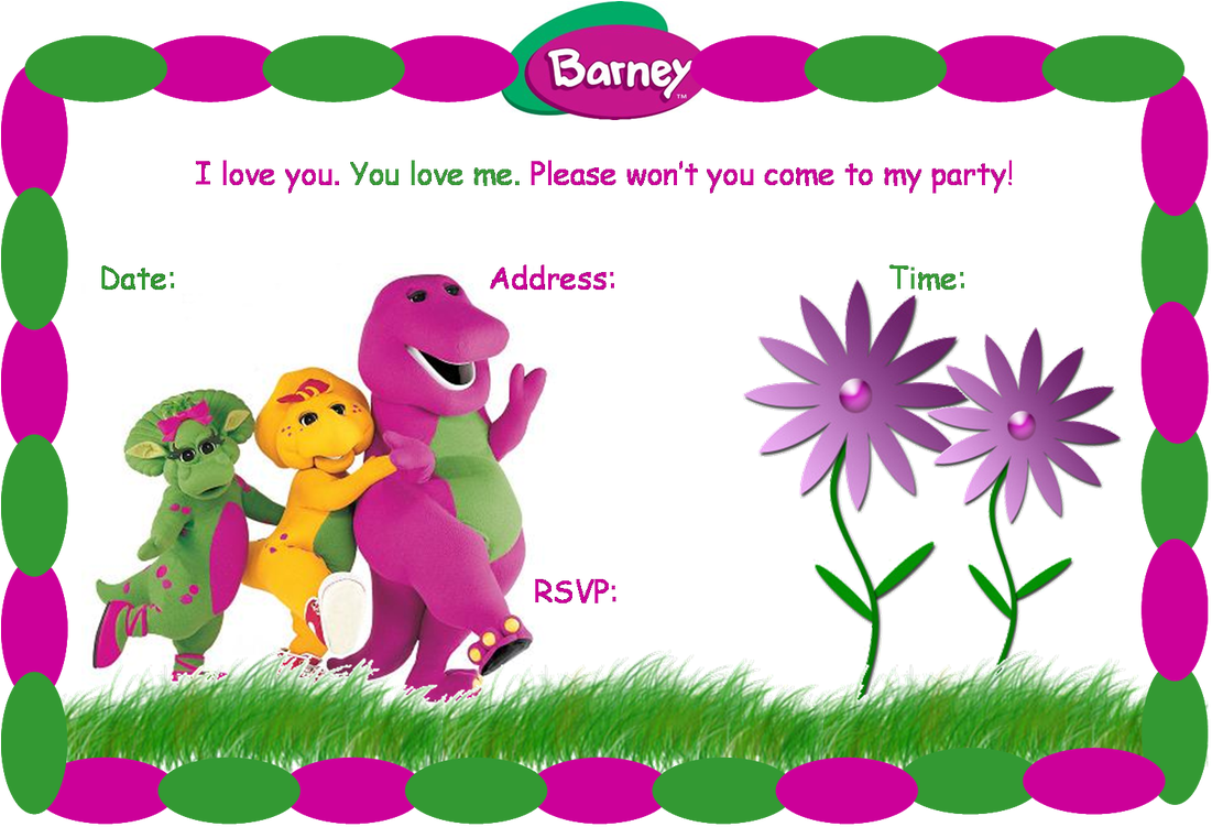 40th Birthday Ideas Barney Birthday Invitation Templates - Barney Birthday Invitations Free (1100x757)