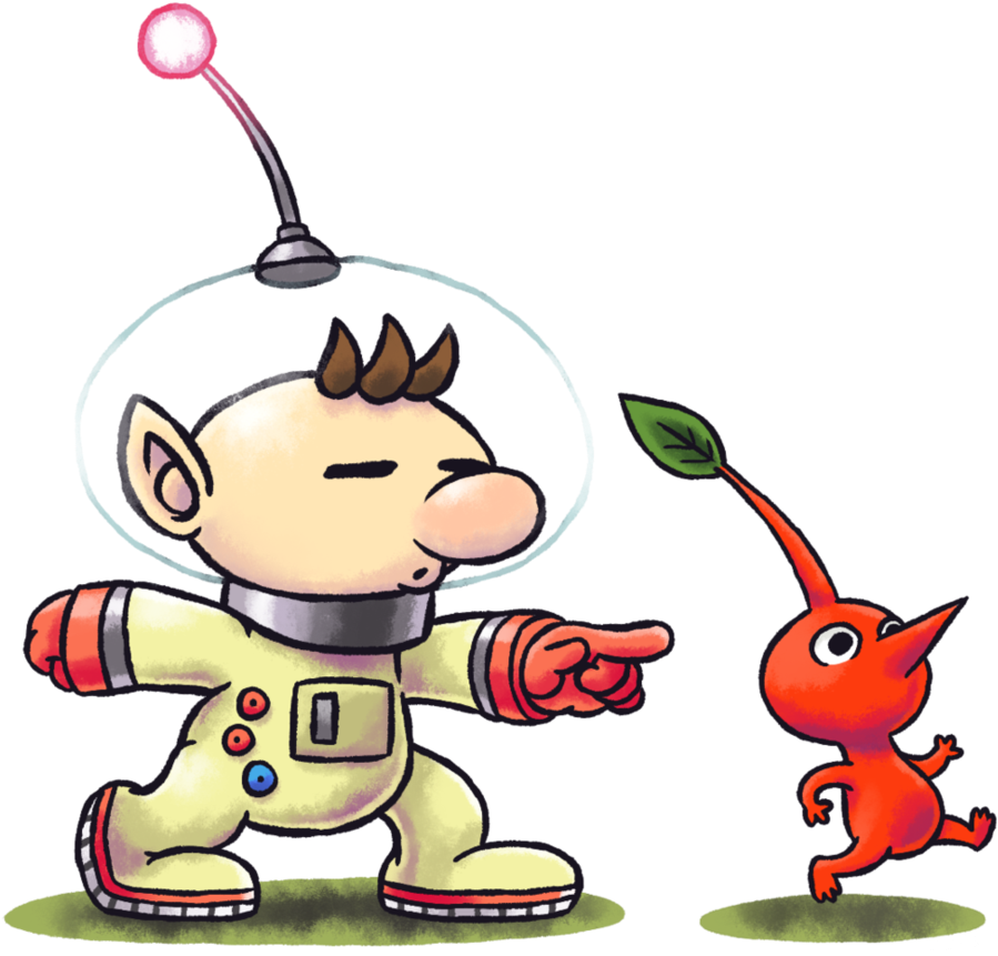 Captain Olimar & Red Pikmin - Super Smash Bros Mario And Luigi Rpg Style (915x873)