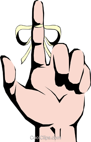 Hand With String Royalty Free Vector Clip Art Illustration - Hand With String Royalty Free Vector Clip Art Illustration (308x480)