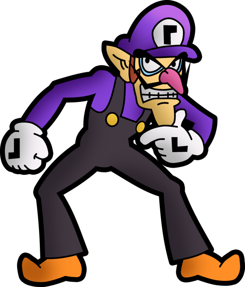 I Decided To Draw What Paper Mario Would Look Like - Mario Party Ds Waluigi (826x967)