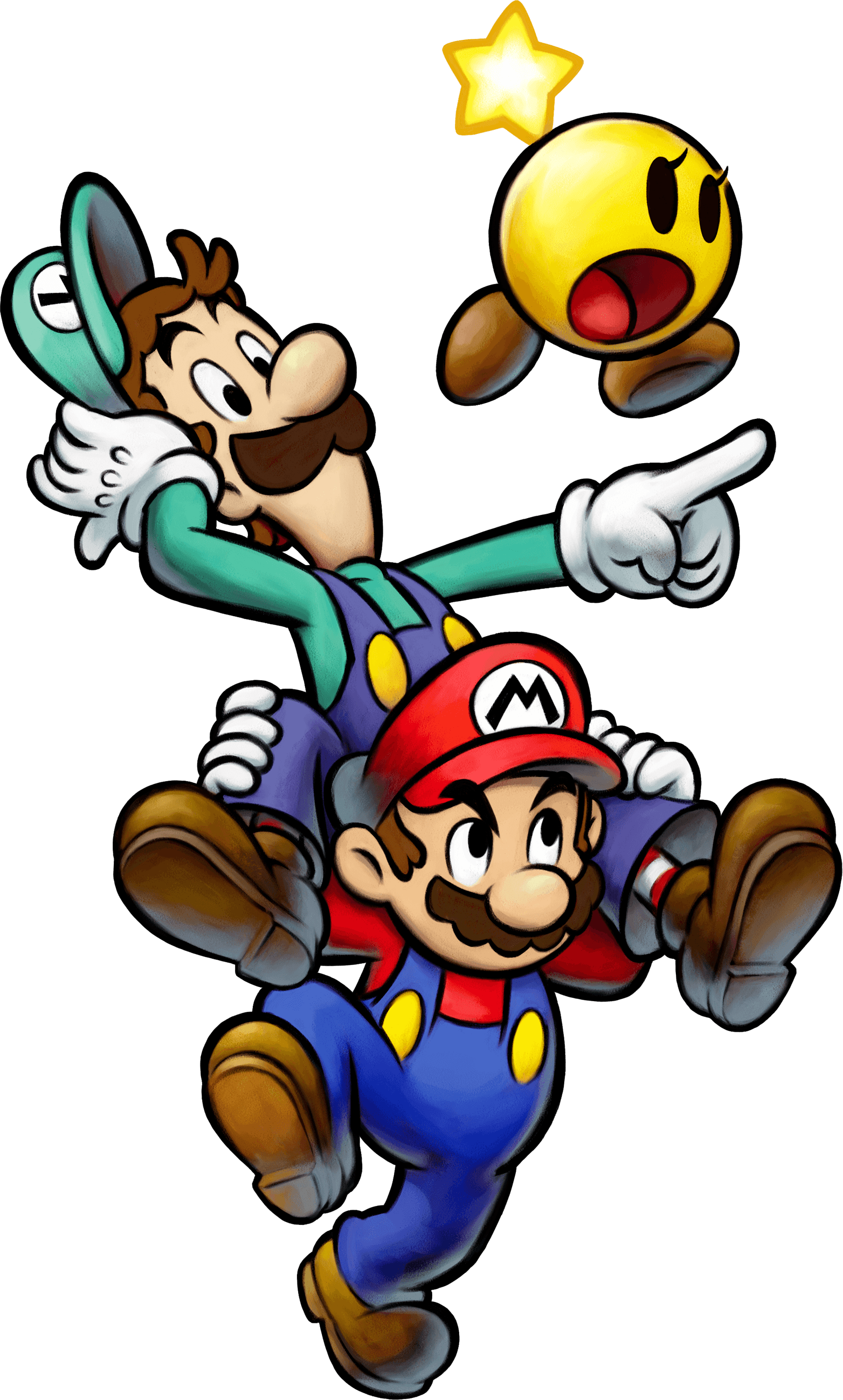 Mario Luigi And Starlow - Mario And Luigi Bowser's Inside Story Mario (1564x2597)