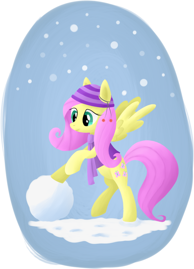 Eq-7, Clothes, Fluttershy, Hat, Safe, Scarf, Snow, - Snow (768x1024)