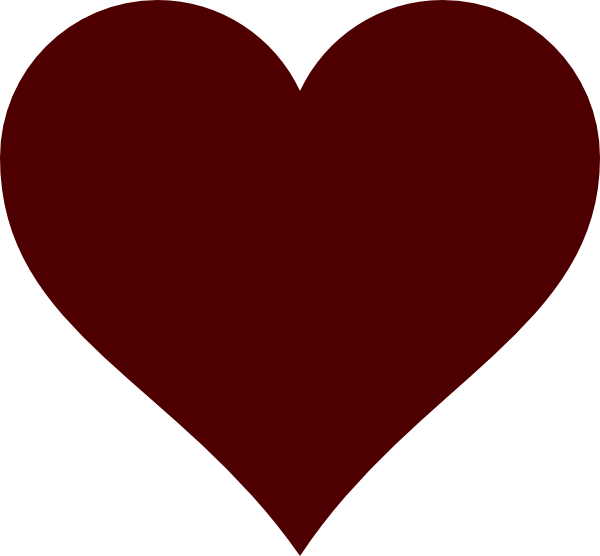 Maroon Heart Clip Art At Clker - Red Heart Transparent (600x556)