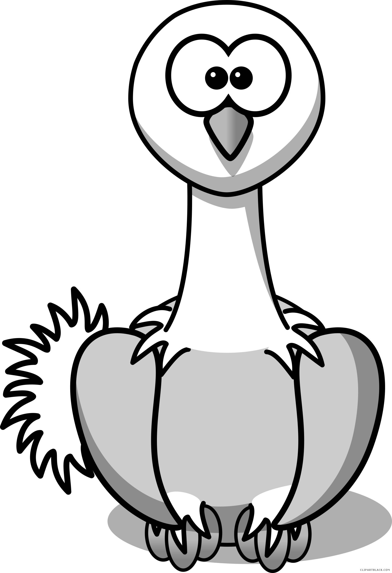 Ostrich Animal Free Black White Clipart Images Clipartblack - Cartoon Ostrich (1641x2400)