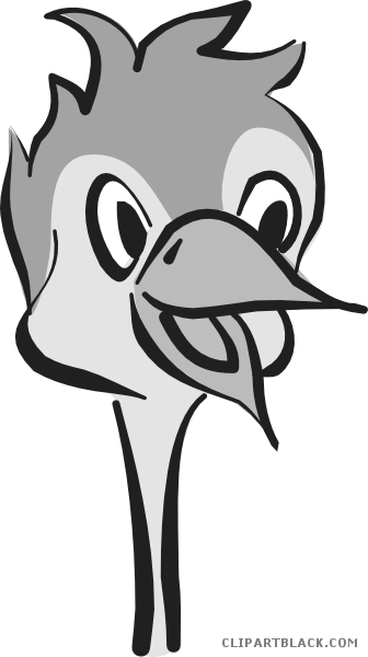Ostrich Animal Free Black White Clipart Images Clipartblack - Common Ostrich (336x600)