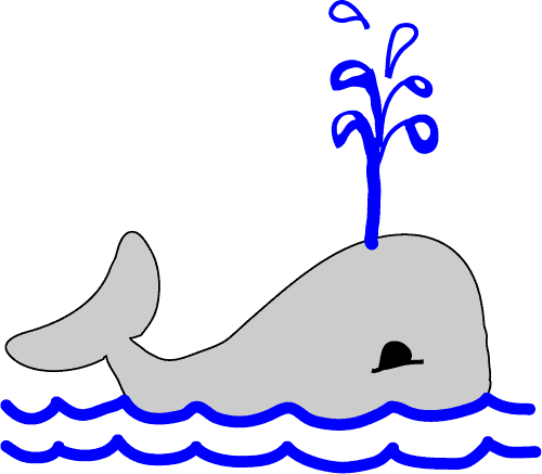 Clipart Whales - Whale In Water Clipart (500x437)