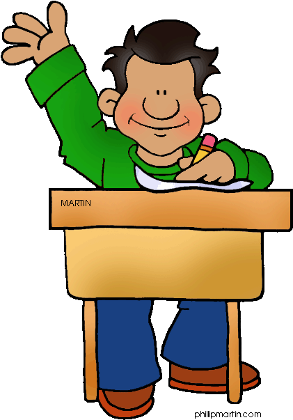 Kid Raising Hand Clip Art 101 Clip Art - Student Clip Art Gif (455x648)