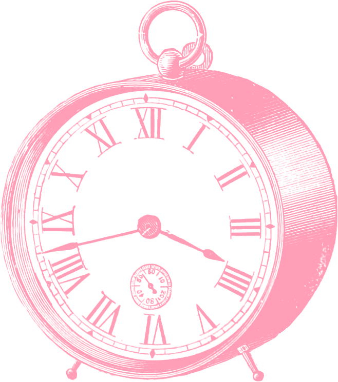 Download Pink Vintage Clock Png Clip Art - Roman Numeral Watch Face (665x752)