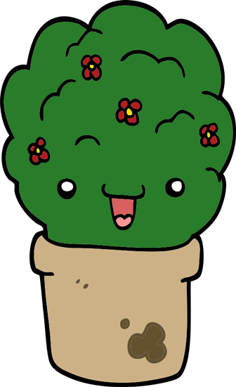 Cartoon Shrub In Pot - Cartoon Shrub In Pot (336x550)