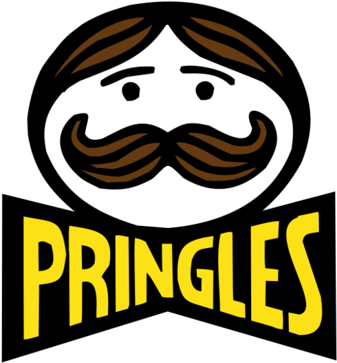 Old Pringles Logo And Man - Pringles Bbq Flavored Potato Crisps 4.62 Oz. Canister (500x537)