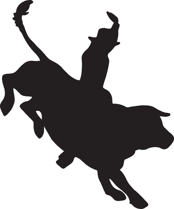 Riding Silhouette - Bull Riding Clip Art (600x720)