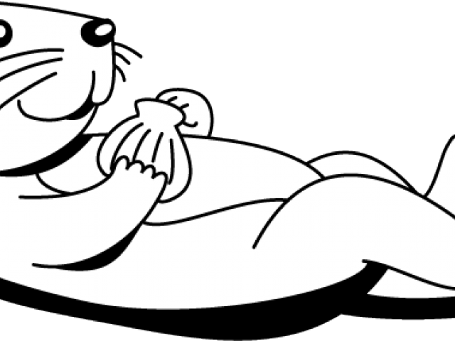 Sea Otter Clipart Black And White - Otter Clipart Black And White (640x480)