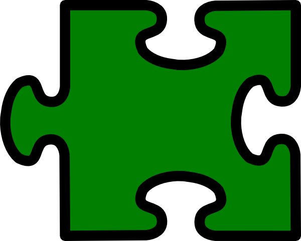 Green No Shadow Puzzle Clip Art - Clip Art (600x481)