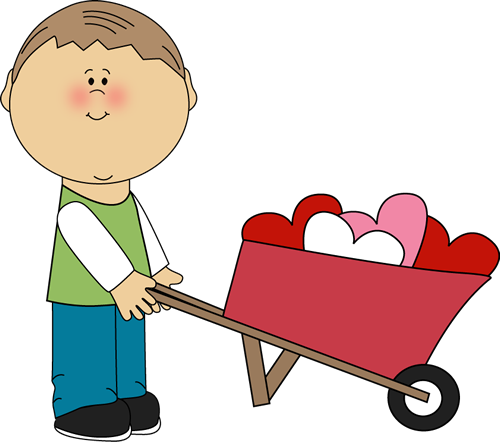 Pushing Cliparts - Boy Valentine Clip Art (500x442)