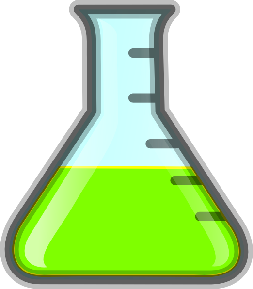 Green Flask Clip Art At Clker - Beaker Clipart (522x596)